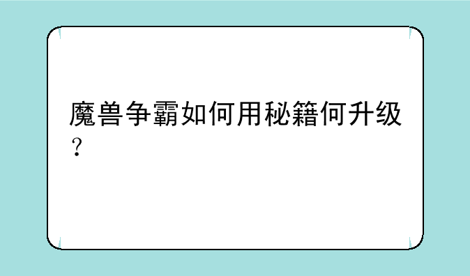 魔兽争霸如何用秘籍何升级？