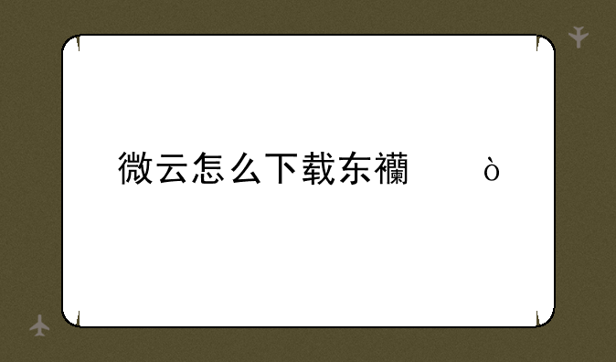 微云怎么下载东西？