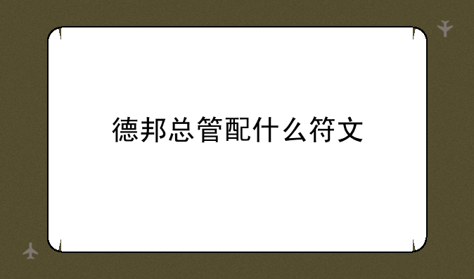 德邦总管配什么符文