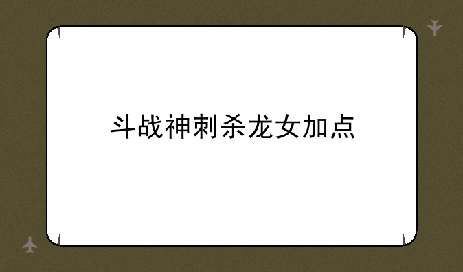 斗战神刺杀龙女加点