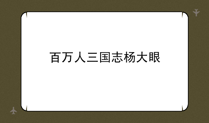 百万人三国志杨大眼