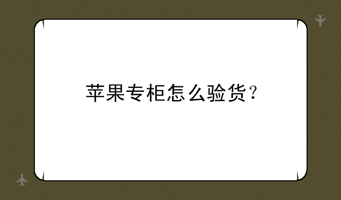 苹果专柜怎么验货？