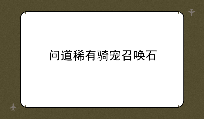 问道稀有骑宠召唤石