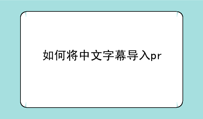 如何将中文字幕导入pr