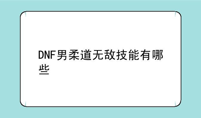 DNF男柔道无敌技能有哪些