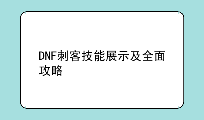 DNF刺客技能展示及全面攻略