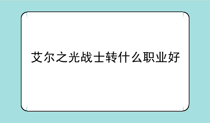 艾尔之光战士转什么职业好