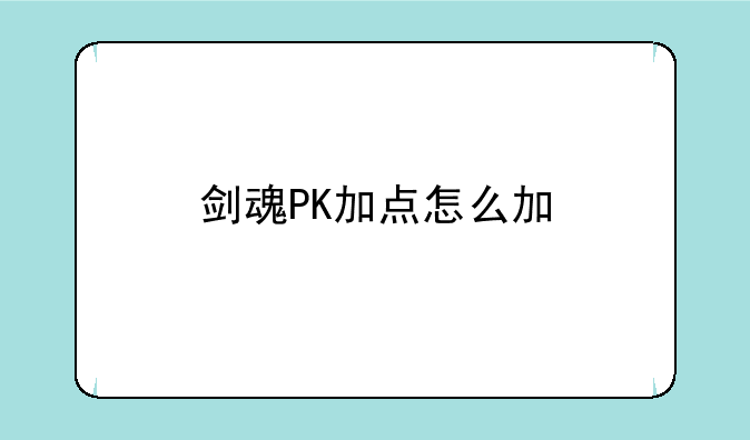 剑魂PK加点怎么加